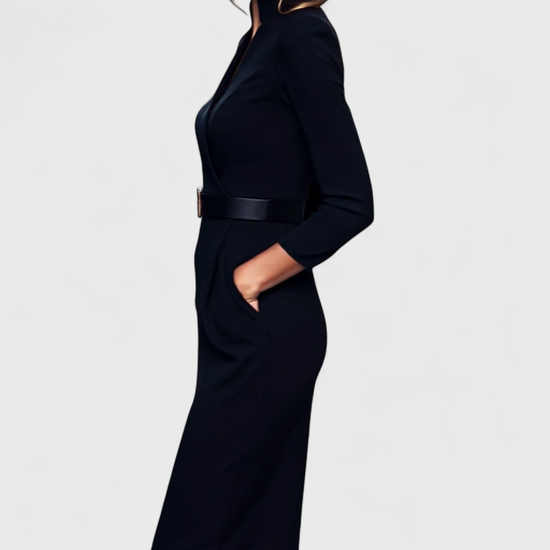 Vivienne – The Belted Power Dress Maxi