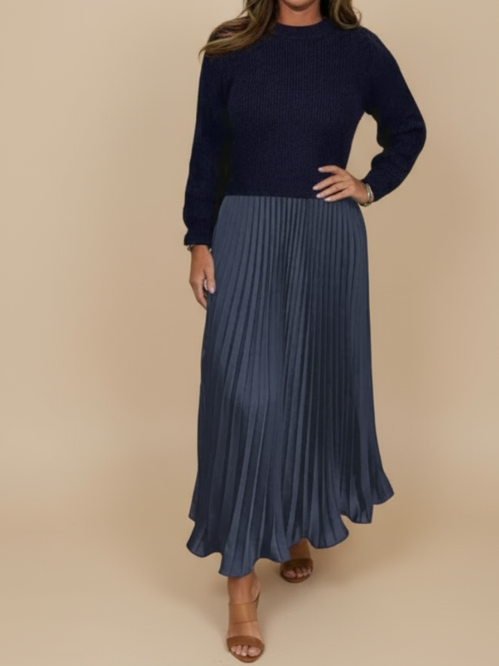 Camilla | Two-Piece Sweater & Pleated Maxi Dress