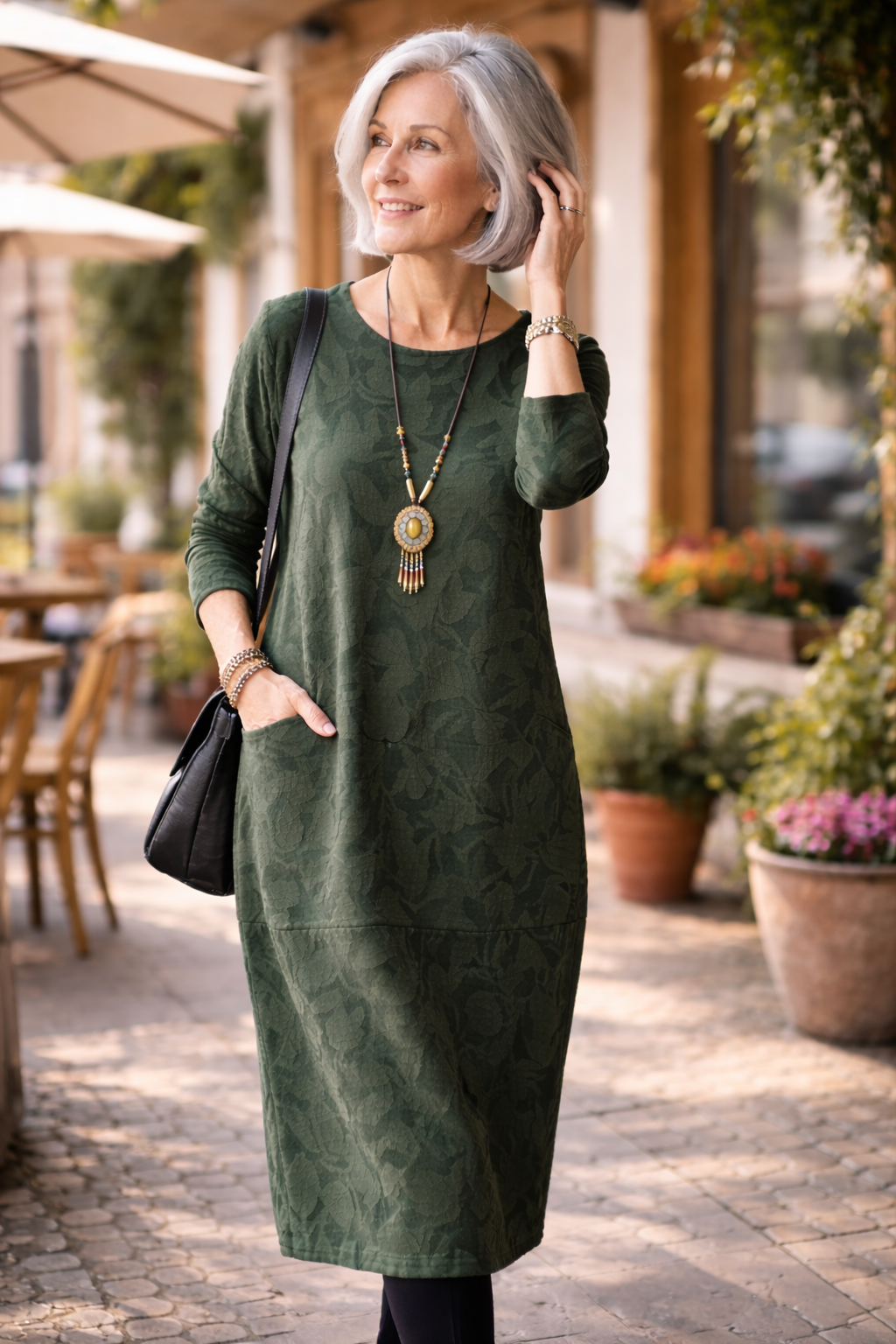 Dina | Elegant Jacquard Dress